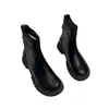Botas femininas estilo Martin com sola grossa, nova coleção outono/inverno 2026, botinhas estilo britânico, forradas com fleece, corte justo, Chelsea de cano médio