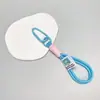 Llavero Colgante de Cuerda de Nylon Tejida de Doble Capa Hebilla en Forma de D Etiqueta Lavable Llavero Decoración Cadena para Bolso de Muñeca Accesorio