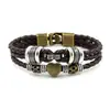 Pulsera de Cuerda Trenzada de PU Retro, Pulsera Sencilla y de Moda con Hebilla en Forma de Corazón de Múltiples Capas, Joyería de Mano para Hombres y Mujeres Parejas