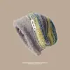 Chapéu de pelúcia Melard com circunferência de cabeça grande para clima frio para mulheres, gorro slouchy de outono e inverno, touca de tricô quente, chapéu de lã estiloso para mulheres