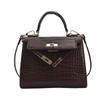 Bolsa Francesa Pequeña de Crowdsourcing para Mujer 2024 Nuevo Bolso Kelly Estampado de Piedra Vintage Bolso de Mano Vintage Bolso Cruzado de Moda