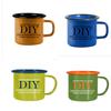 Taza Esmaltada Gruesa Personalizada con Logo Color en el Borde Taza Taza de Agua Enrollada Taza de Esmalte Regalo Taza de Hierro