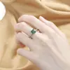 Venta caliente transfronteriza joyería micro incrustación circonita anillo cuadrado esmeralda retro anillo de compromiso simple europeo y americano femenino