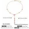 Collar Transfronterizo Yuhui de Acero de Titanio con Perlas de Circonita en Forma de Corazón, Cadena Y con Diamante Rosa, Collar de Acero Inoxidable Chapado en Oro Real