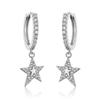 RAKOL Aretes de Moda Populares con Diseño de Nicho Europeo y Americano, Aretes Estrella Luna, Aretes Geométricos Transfronterizos de Zirconia