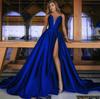 Outono Inverno 2026 Nova Tendência da Moda Feminina Europeia e Americana Comércio Transfronteiriço Vestido Longo Sexy com Fenda e Decote em V Profundo Vestido de Casamento
