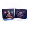 Pastel de Cumpleaños Música Iluminación Tarjeta de Felicitación Estéreo 3D Tallado en Papel Regalo Creativo Tarjeta de Felicitación de Cumpleaños Sentido Avanzado