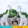 Escultura de elefante artificial luminosa de fibra de vidrio, personalizada, para jardín, patio, comunidad, decoración de pie.