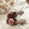 Sandálias de Salto Agulha Abertas Estilo Chinês Rosa Seco 6cm para Mulheres, Novas Sandálias Retrô de Verão para Exterior