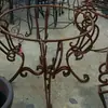Mesa de Café de Hierro Forjado Estilo Europeo, Mesa de Comedor de Hierro Forjado, Mesa Artesanal de Flores de Hierro Forjado