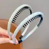 Diadema de Tela a Cuadros para Niñas con Dientes para Bebé, Lazo para el Cabello Antideslizante, Diadema Simple para Fijar Mechones Sueltos Infantiles, Nuevo
