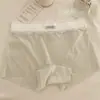 Bóxers sin costuras de seda helada para mujer con fuelle de algodón puro, shorts de seguridad finos de verano, ropa interior dos en uno