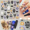 Adesivos de Arte para Unhas Halloween Aranha Caveira Relevo 5D Populares Transfronteiriços com Base Adesiva Tridimensional Decorações de Unhas Atacado