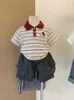 Polo para niño de manga corta conjunto de verano camiseta de bebé 2026 nueva ropa infantil top para niño pequeño camisa de verano para niños de media manga