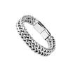 Pulsera de acero de titanio de doble capa de hip hop transfronterizo europeo y americano para hombre, pulsera de cadena de hueso de dragón cuadrado de acero inoxidable de moda para hombre, joyería punk