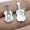 24x11mm 1.9g Plata Antigua Accesorios para Joyería DIY Hecho a Mano Deporte Música Guitarra Colgante