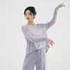 Roupas de Dança Tops de Verão Blusas de Manga Curta para Prática de Dança Roupas de Prática de Dança Chinesa para Adultos em Estoque com Entrega Instantânea de 48 Horas