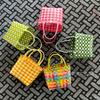 Bolso tejido puramente hecho a mano, cesta de tejido de sarga, cuadrado, bolsa cuadrada pequeña, regalo de boda, cesta para empaque de recuerdos de fiesta