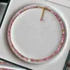 Colar de Pérolas de Água Doce com Pedra de Cristal Rosa para Mulheres, Moderno e Chique, Gargantilha de Múltiplas Fileiras Pequenas Estilo Chinês Novo para Clavícula