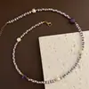 Colar de Suéter com Contas de Pedra Ágata Vermelha Turquesa Natural para Mulheres, Acessórios para Camadas de Primavera, Corrente de Clavícula de Alta Qualidade