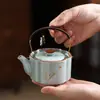 Productos Culturales y Creativos de la Ciudad Prohibida: Juego de Té de Cinco Hornos Famosos con Remaches Decorativos, Taza de Anfitrión de Alta Gama, Regalo para Personas Mayores, Maestros, Cumpleaños y Recién Casados