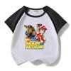 Ropa para niños del equipo Wang Wang, camiseta de manga corta de algodón, pantalones cortos, traje casual de dos piezas para niños de verano nuevos y atractivos.