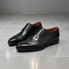 Zapatos de Hombre de Negocios Derby para Boda de Piel de Vaca de Primera Capa Suela de Cuero Pulido Punta Afilada Formal para el Trabajo Banquete Social Alta Lujo