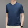 Llegada Nueva Verano 2023 Camiseta de Manga Corta de Burbujas Moda Masculina Camiseta de Cuello Redondo Color Sólido Casual para Hombre