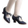 Estação Independente da Amazon Exportação Transfronteiriça Primavera 2024 Novo Estilo Europeu e Americano Recortado Salto Alto Cadarço Tamanho Grande Sapatos Casuais Femininos