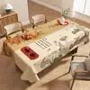 Mantel de Año Nuevo, a Prueba de Aceite, Impermeable, No Lavable, Resistente al Calor, Rojo, Festivo, Decoración de Atmósfera de Alta Gama, Mantel para Mesa de Café de Boda, Mesa de Comedor