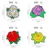 Broche de Flor Rosa para Planta Regalo del Día de San Valentín Insignia de Margarita Blanca de Dibujos Animados Accesorios para Ropa Medalla
