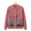 Abrigo de primavera y otoño de la abuela, ropa de otoño para mujeres mayores, estilo holgado y fino, ropa de señora mayor, ropa para madre, cárdigan de punto