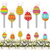 Cartel de Jardín de Pascua con Huevos de Colores y Lazos, Decoración Impermeable y Resistente a la Decoloración para Césped y Jardín al Aire Libre