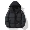 Jaqueta casual de algodão com capuz removível masculina para atividades ao ar livre à prova d'água cor contrastante acolchoada casaco de algodão estilo casal costurado veludo cotelê com capuz de algodão