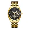 Dropshipping Tiktok Kuaishou En Vivo Reloj Mecánico Reloj de Cuarzo Falso Mecánico Tourbillon Esqueleto Reloj con Calendario