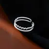 Anillo minimalista de doble capa para mujer, diseño de nicho estilo ins, anillo abierto elegante y versátil, anillo único y moderno para el dedo índice
