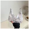 Bolsa Axila Simples de Estilo Fresco Feminina 2024 Verão Novo Elegante Bow Dumpling Bolsa All-match Ombro Crossbody Bolsa
