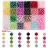 Juego de Perlas de Imitación Perforadas de Color Gradiente de 24/32 Compartimentos para Pulsera, Collar, Joyería, Accesorios, Cuentas Decorativas para Ropa