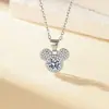 2 quilates imitação moissanite colar feminino banhado pt950 platina clavícula cadeia oito corações oito flechas zircão pingente de jóias