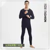 Traje de Ropa Interior Térmica Sin Marca para Hombre Aumentar Rodilleras Forrado de Felpa Calefacción Ropa y Pantalones de Otoño Parche Develvet Ropa y Pantalones de Otoño