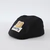 Gorra Boina de Mezclilla para Salidas de Primavera y Otoño para Bebés de 1-3 Años Gorra Delantera Oso de la Suerte Estilo Retro Sombrero para el Sol