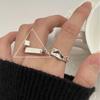 Anillo Cuadrado Geométrico para Mujer, Diseño Irregular de Moda Plegado, Anillo Abierto Ajustable Único, Versátil Anillo Apilable para Dedo Índice
