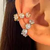 Brinco Ear Cuff Zircônia Gota d'Água Super Brilhante Cruzado Sem Furo Luxo Leve Estilo Frio High-End Nicho Exquisito Clipe de Orelha Brinco