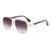 2294 Gafas de Sol de Metal con Doble Puente y Forma poligonal Exportación Transfronteriza Amazon UV400 Tendencia de Moda
