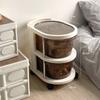 Estante de almacenamiento de estilo crema, carrito para refrigerios, estante para cosméticos, estante para dormitorio, mesita de noche, estante de almacenamiento extraíble