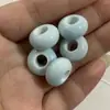 Contas Cerâmicas Vintage com Furo Grande, Contas Espaçadoras Planas com Esmalte Floral, Materiais para Colar Pulseira de Joias DIY Feitas à Mão, Contas Soltas
