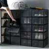 Caixa de Armazenamento Espessa para Tênis Esportivos Caixa Transparente Sapateira Artefato Caixa de Armazenamento de Sapatos Plástico Simples Tênis