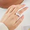 Anillo abierto de estrella con borde cepillado ancho vintage, anillo de dedo de lujo ligero de moda, microincrustado de circonita, anillo nuevo
