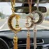 Colgante Decorativo para Coche Transfronterizo con Estrellas y Luna, Forma de Mezquita Incrustada con Diamantes, Borla de Metal Colgante para Interior de Coche Fabricante