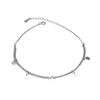 Tornozeleira Redonda Minimalista de Camada Dupla Prata Esterlina S925 Tornozeleira Chique Coreana Feminina Geométrico Redondo Tornozeleira Joia Tendência